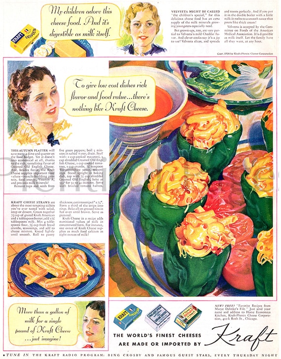 Buy 1936 Kraft Cheese Vintage Ad Advertising Art Velveeta Online in India 