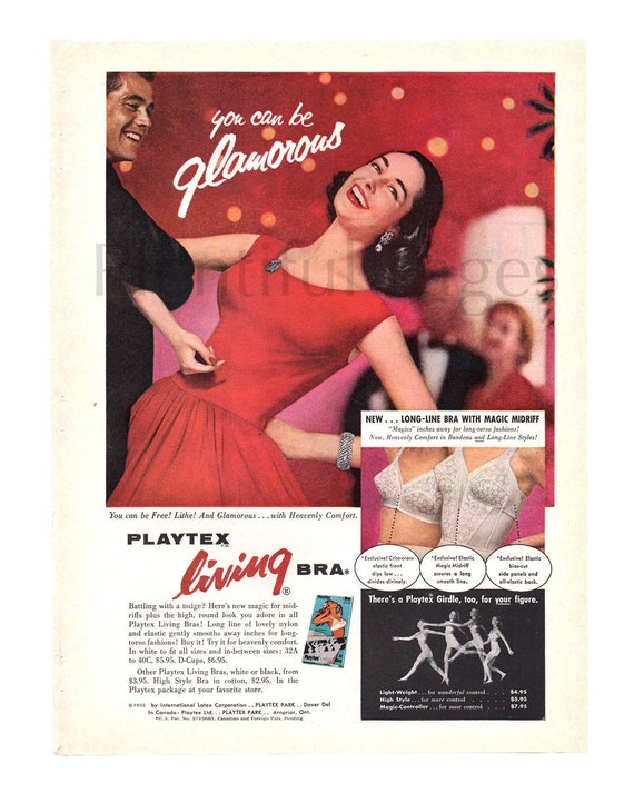 1956 Playtex Living Bra Vintage Ad, 1950's Fashion, Advertising Art, 1950's  Bra, Couple Dancing, Retro Bra, Great for Framing or Collage. -  UK