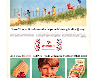 1966 Wonder Bread & Hostess Ad, Vintage Magazine Print