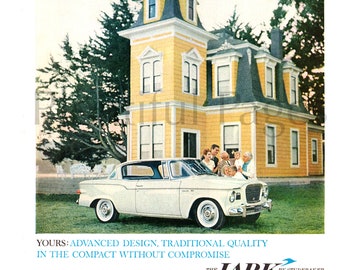 1966 Studebaker Lark Ad, Retro Car Print, Automotive Wall Art