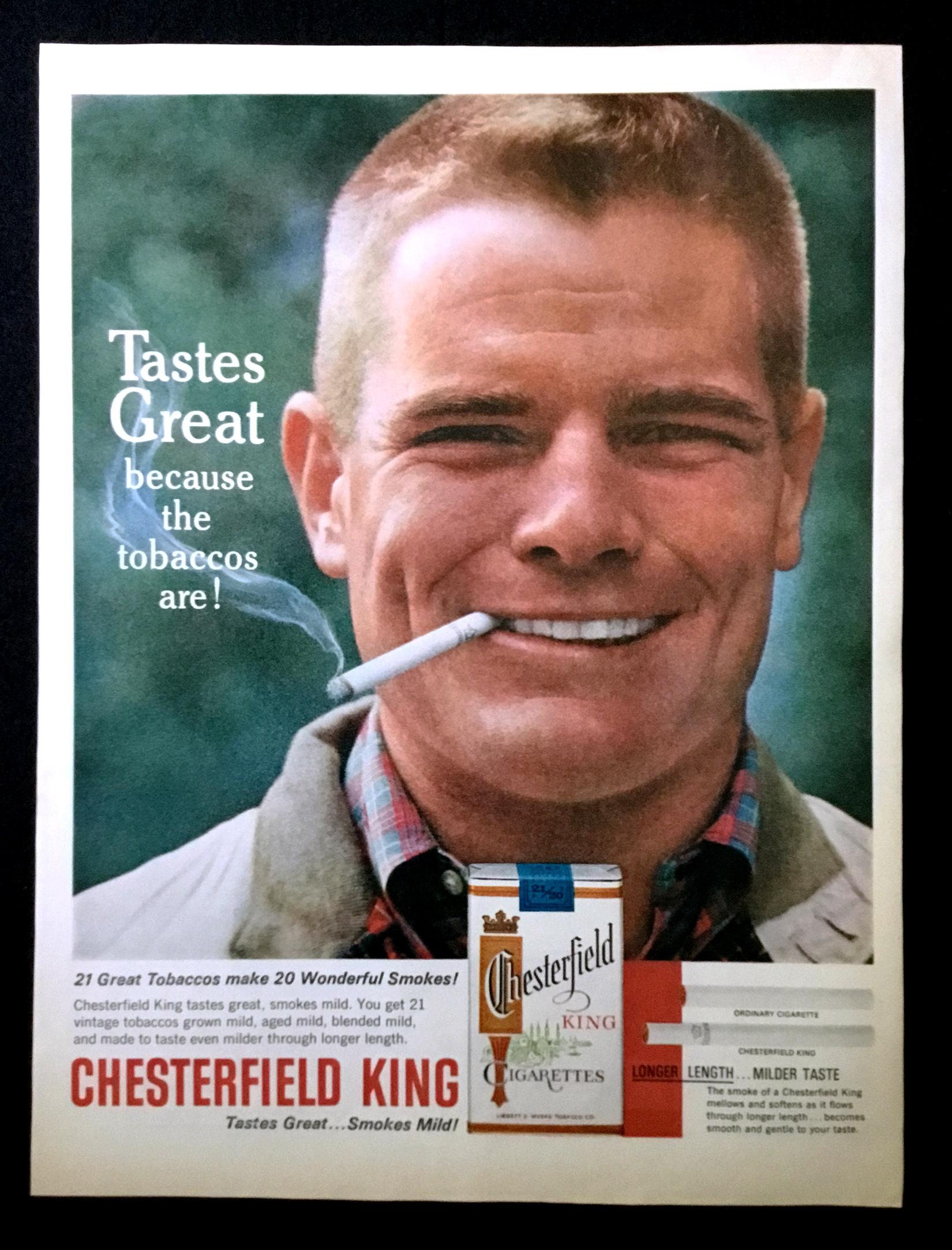 1963 Chesterfield Cigarettes Ad, Vintage Magazine Print