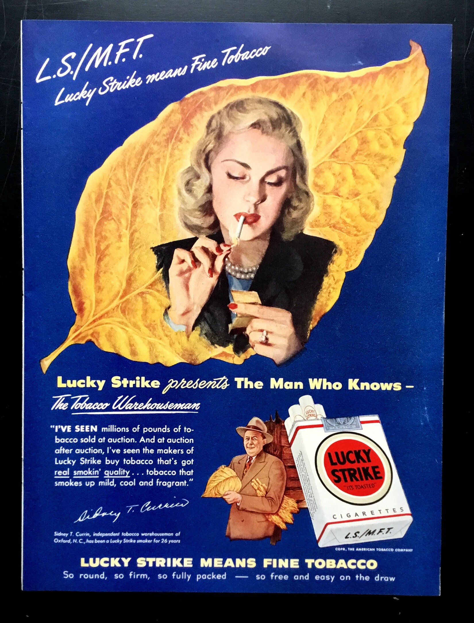1948 Lucky Strike Cigarette Ad, Vintage Magazine Print - Etsy