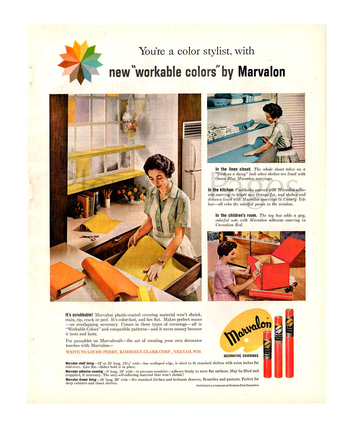 1960 Marvalon Decorative Coverings Vintage Ad 1960 S Etsy