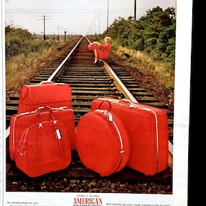 1966 American Tourister Luggage Vintage Ad, Advertising Art, Magazine Ad, Suitcase, Print Ad, Great to Frame.