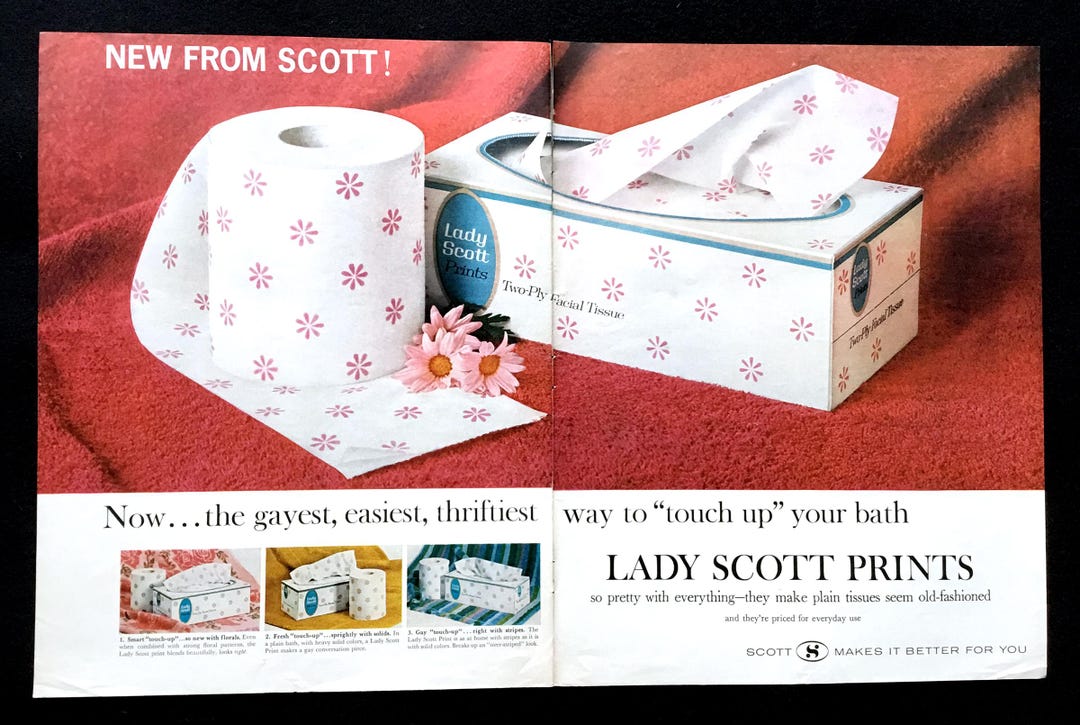 1965 Lady Scott Prints Vintage Magazine Ad, Bath Decor - Etsy