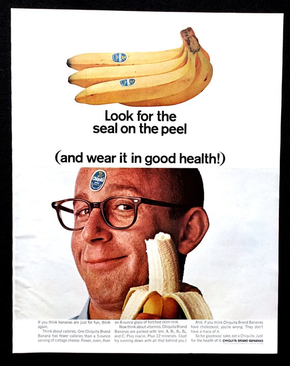 1966 Chiquita Banana Ad, Retro Magazine Print, Advertising Art - Etsy