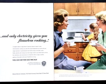 1963 Edison Electric Herde Ad, 1960er Jahre Küche Decor