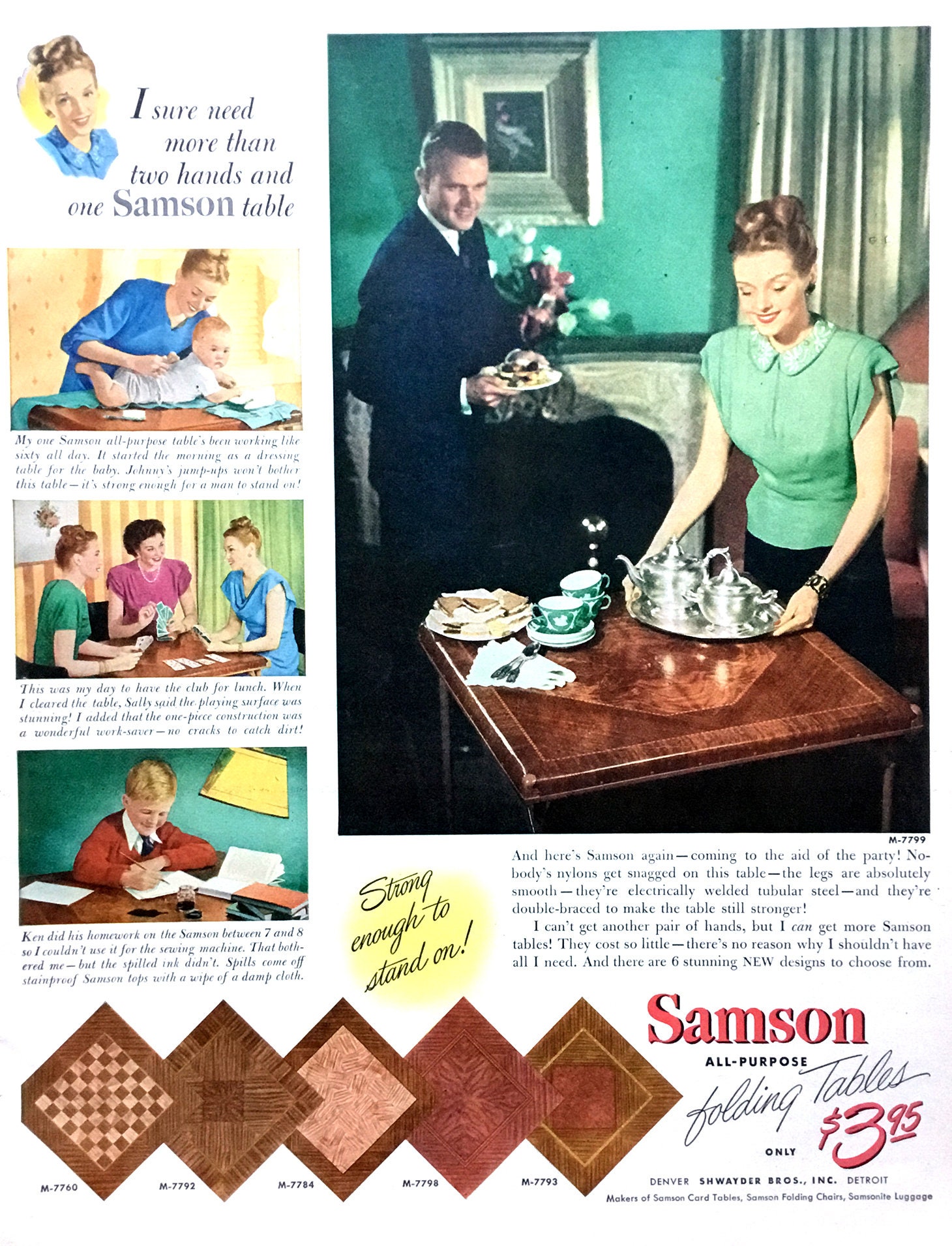 1947 Samson Folding Tables Ad, Vintage Magazine Print - Etsy