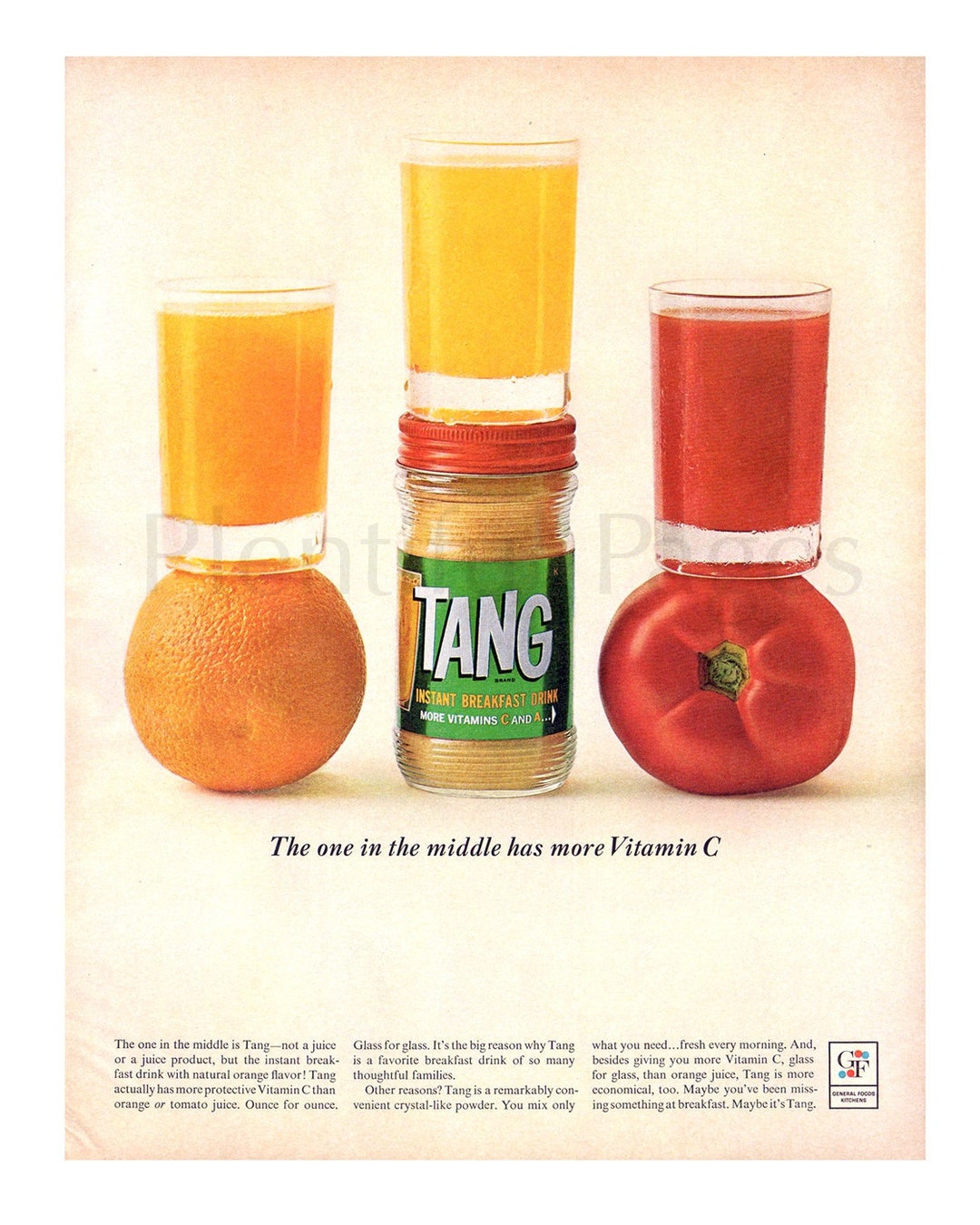 1964 Tang Breakfast Drink Vintage Ad, Advertising Art, Magazine Ad