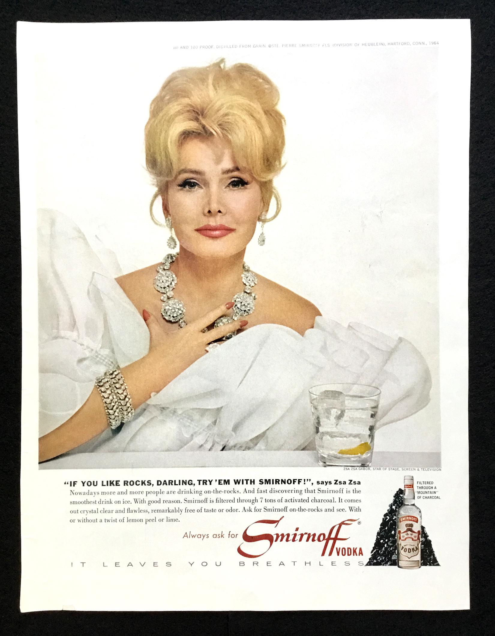 S*0様 ポスターフライヤー 、Mo' Wax、1997年 1964 Smirnoff Vodka Ad, Zsa Zsa Gabor, Vintage Magazine Print - Etsy