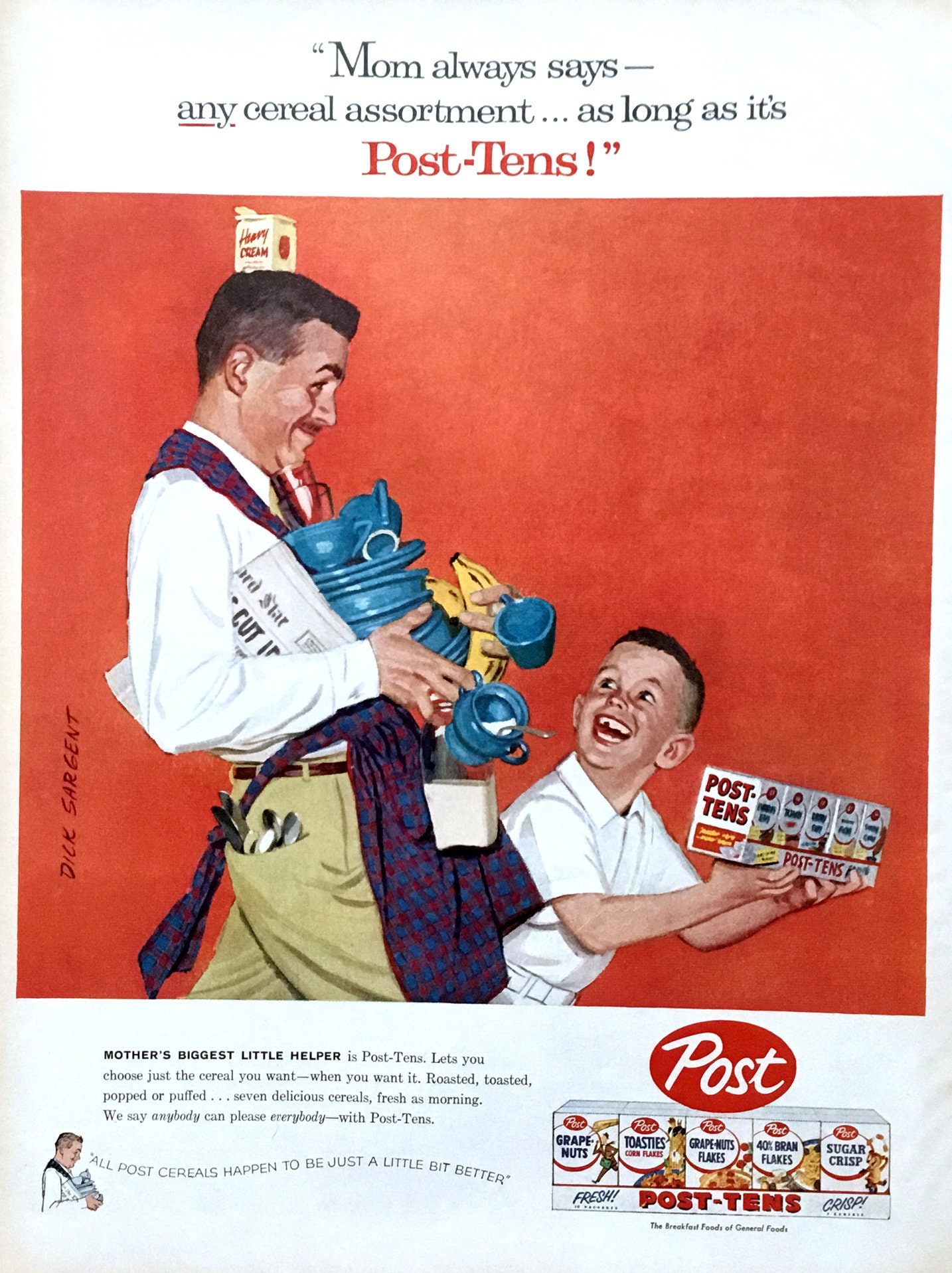 1950s Post Cereal Ad, Vintage Kitchen Wall Art - Etsy
