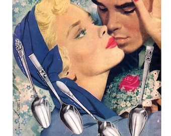 1950s Community Silverplate Ad, Vintage Magazine Art