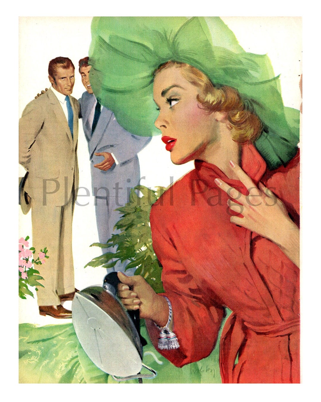 1950 Vintage Magazine Illustration, 1950's Fashion, Vintage