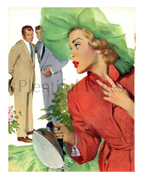 1950 Vintage Magazine Illustration, 1950's Fashion, Vintage