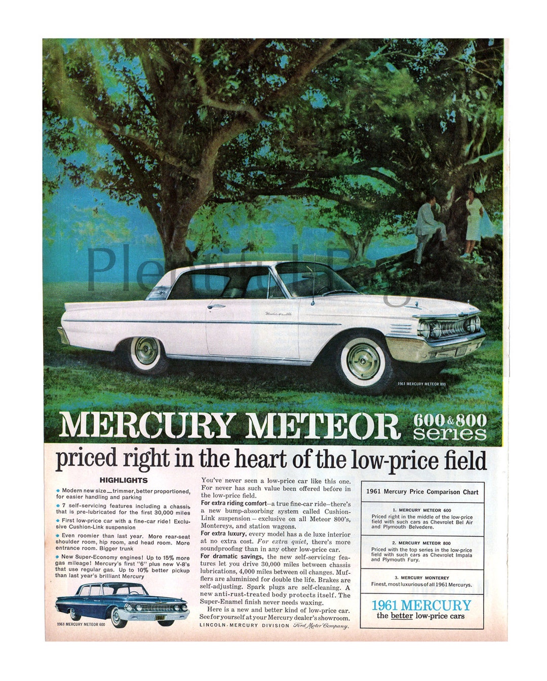1961 Mercury Meteor Ad, Retro Automotive Illustration - Etsy