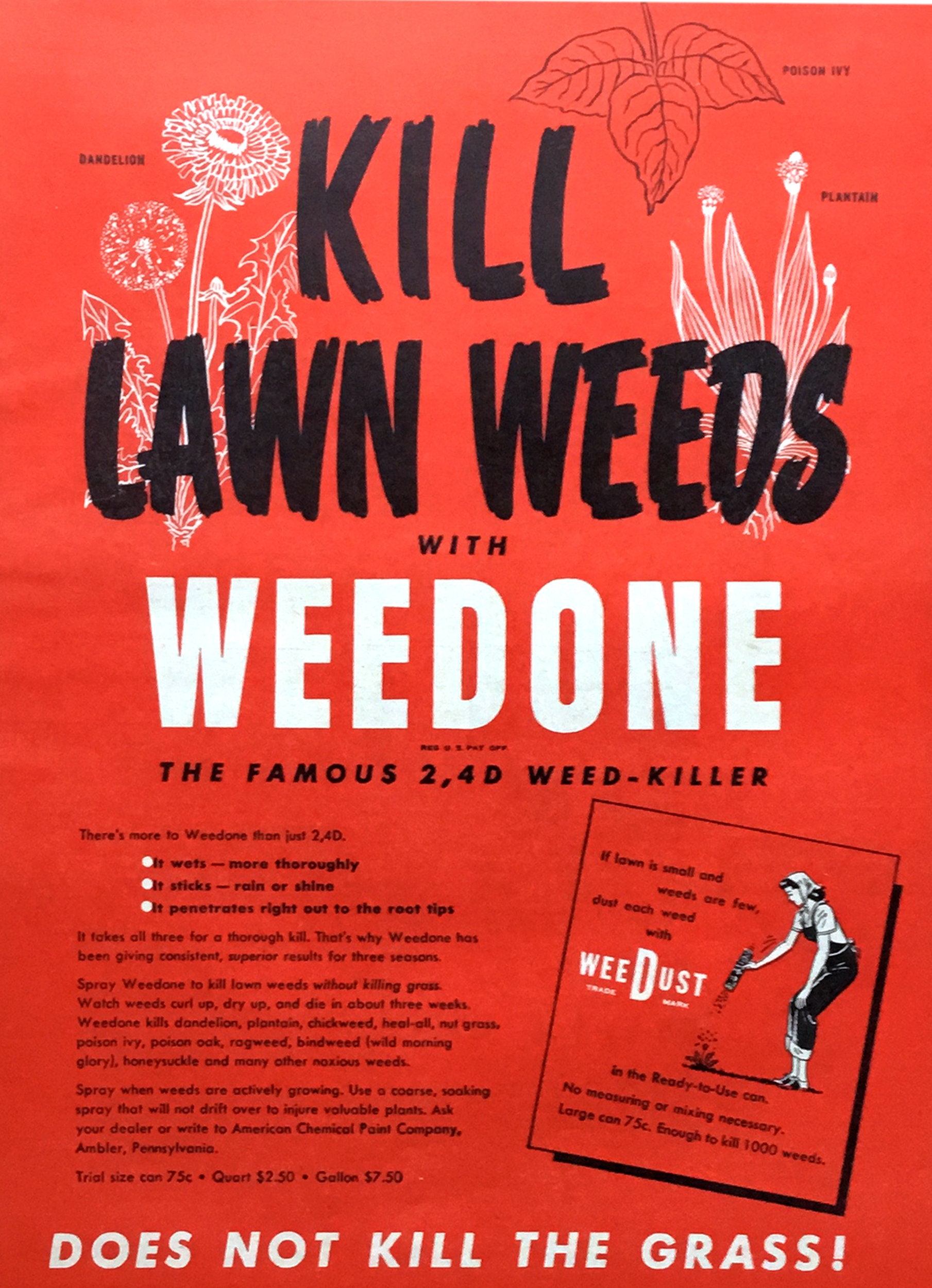 1947 Weedone Weedkiller Vintage Ad Advertising Art Magazine Etsy UK