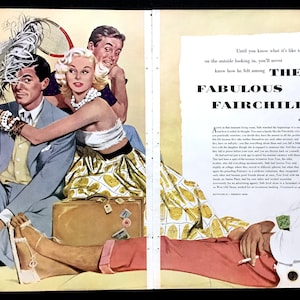 1953 Vintage Magazine Illustration, Story Art, 1950&#39;s Couples, Frederick Smith Illustration, Great to Frame.