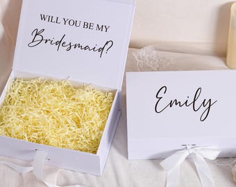 Bridesmaid Personalized Box,Proposal Bridesmaid Gift Box,Will You Be My Bridesmaid,Maid of Honor Customized Empty Gift Box,Bridal Shower Box
