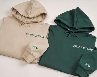 Personalized Roman Numeral Hoodie,Custom Roman Numeral Sweatshirt,Roman Numerals Hoodie,Valentines Gift, Couples Gift,Anniversary Gift