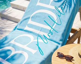 Personalized Beach towel For Bride, Custom Bachelorette Party Gift, Vacation Gift Pool Towels