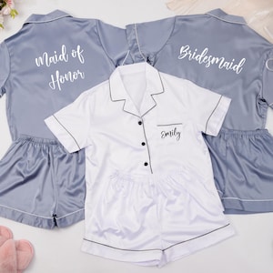 Bridesmaid Pajamas Set, Bridal Party Pajamas, Bridesmaid Proposal, Bachelorette Party, Matching Pajama, Pajama Set, Women Personalized Gifts