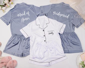 Bridesmaid Pajamas Set, Bridal Party Pajamas, Bridesmaid Proposal, Bachelorette Party, Matching Pajama, Pajama Set, Women Personalized Gifts