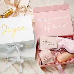 Geschenkbox Personalisiert, Brautjungfer Individuelle Boxen, Vorschlag Hochzeitsgeschenk, Trauzeugin Vorschlag Box, Brautjungfer Box Leer Geschenk Benutzerdefinierte Boxen