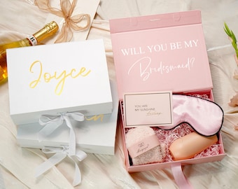 Personalized Gift Box,Bridesmaid Customized Boxes,Proposal Wedding Gift,Maid of Honor Proposal Box,Bridesmaid Box Empty Present Custom Boxes