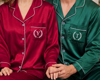 Personalized Embroidered Christmas Pajamas, Custom Name Family Holiday PJs, Gift for Family