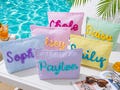 Personalized Name Cosmetic Bag,Custom Seersucker Makeup Bag,Bridesmaid Gifts Bag,Wedding Party Gifts,Bachelorette Party Gifts,Gifts For Her
