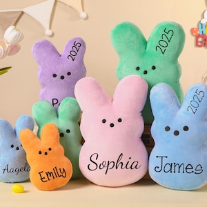 Hase Peep personalisiert, Benutzerdefinierte Osterkaninchen, Babykorb Gefüllt, Mini-Peeps-Plüschpuppe, Ostergeschenke für Kinder, Neugeborenen-Babypartygeschenk