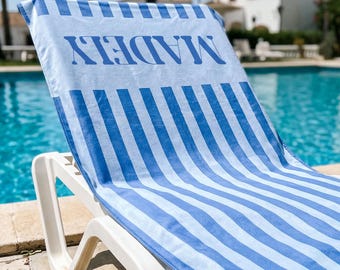 Custom Striped Beach Towel With Name, Beach Bridal Party Towel, Summer Essentials Vacation, Bachelorette Party Gifts, Bridesmaid Gifts