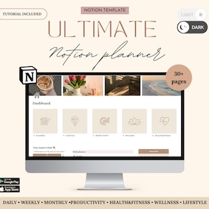 Ultimate Notion Life Planner 2025, Notion Life Planner, Notion All-in-One Dashboard, That Girl Notion Template, ADHD Personal Planner