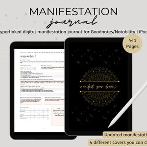 Digital Manifestation Journal, Manifestation Workbook, Goodnotes, Manifesting Journal, Spiritual, Gratitude, Undated Planner, Affirmation