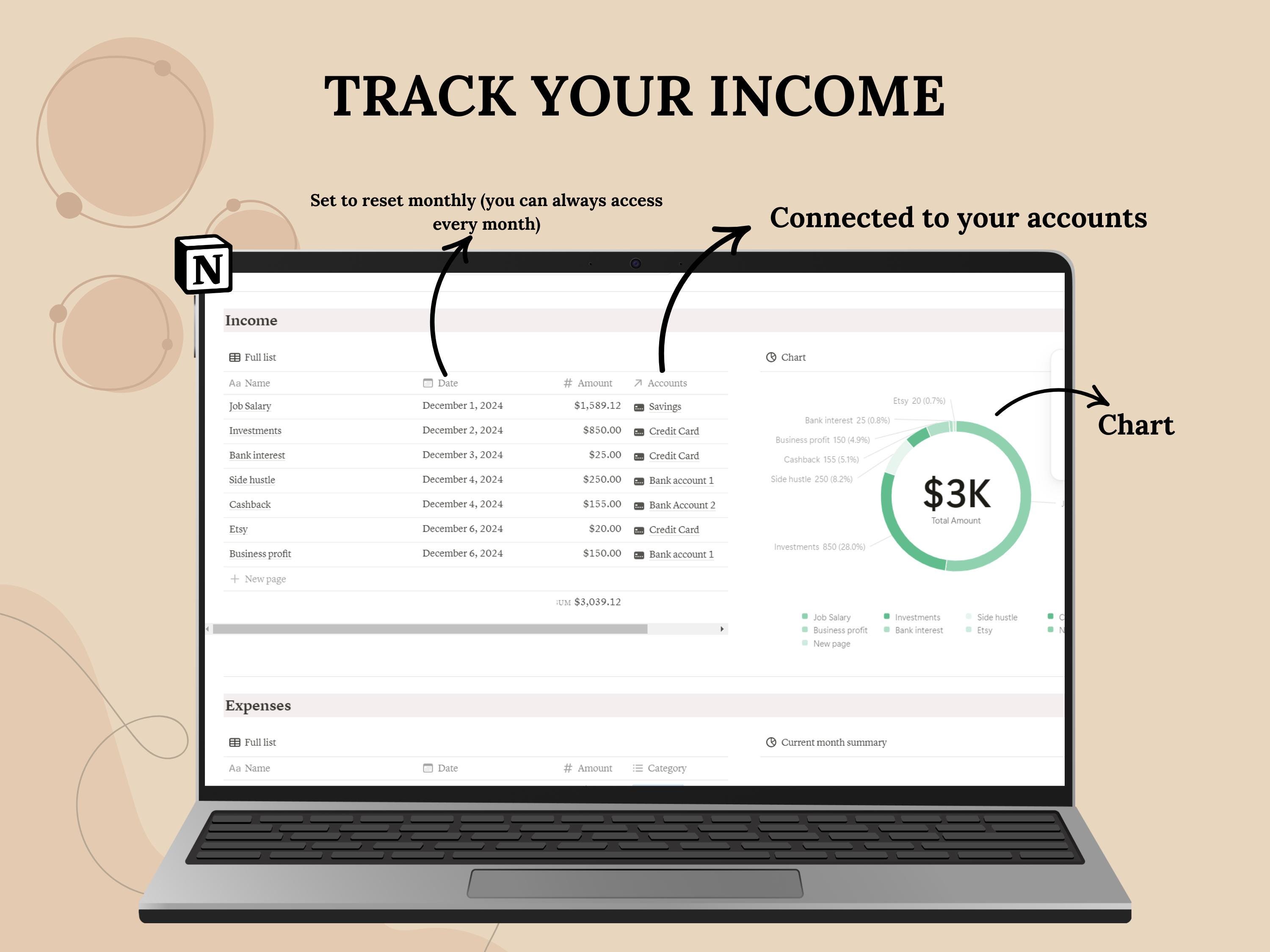 Notion Template Personal Finance Tracker | Income & Expense Tracker ...