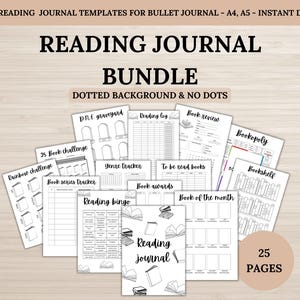 Reading Journal Bundle, Printable Journal Pages, Bujo Templates, Value Pack, Book Tracker, Reading Challenge, Book Review, Book Club