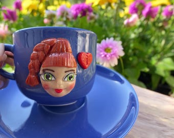 Whimsical Coffee Mug  Dreamy 3D Clay Art Design - Etsy