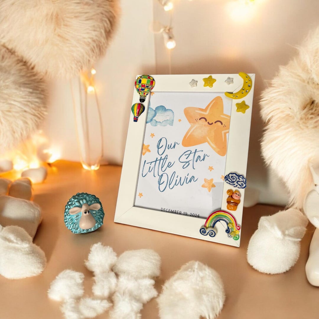 Personalized Baby Photo Frame: Star Theme Nursery Decor - Etsy