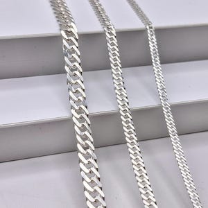 Sterling Silver Curb Chain Necklace: Handmade Solid Link
