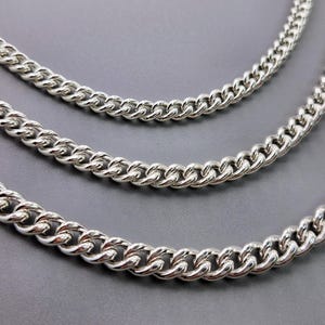 Sterling Silver Curb Chain: Handmade Solid Silver Necklace
