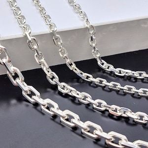 Zilveren ketting en armband, massief 925 sterlingzilveren ankerketting sieraden, handgemaakt cadeau voor hem of haar, boho-jubileumidee