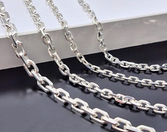Collana e bracciale a catena in argento, gioielli a catena con ancora in argento sterling 925 massiccio, regalo fatto a mano per lui o per lei, idea per anniversario boho