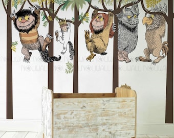 Donde viven los monstruos Árbol Etiqueta de la pared Papel pintado Vinilos decorativos y murales