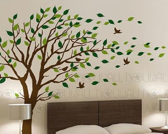 Removable Windy Tree Wall Decal Living Room Bedroom Wall Decals Wall Sticker Home Decor Wallpaper