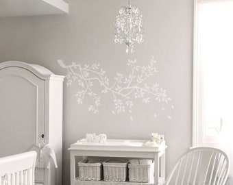 vinyl wall sticker decal Spring Branch and Flying Birds decal