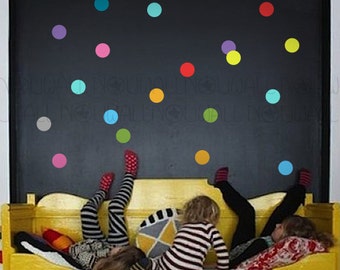 Colorful Polka Dots Wall Decal wallpaper Removable Wall Sticker suitable for baby kids room nursery