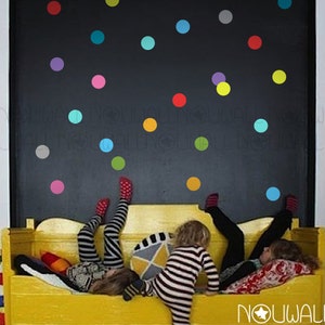 Colorful Polka Dots Wall Decal wallpaper Removable Wall Sticker suitable for baby kids room nursery