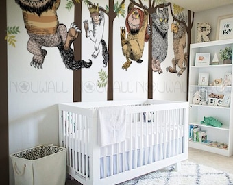 Max and Carol Where the wild things are Tree Wall Sticker Wallpaper Wall Decals & Murals