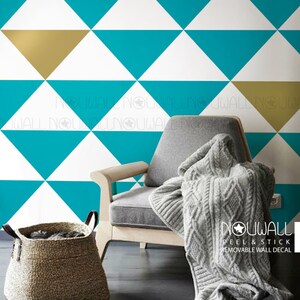 Removable Triangles Wall Pattern Wallpaper Geometric wall decal wall sticker wall decor image 2