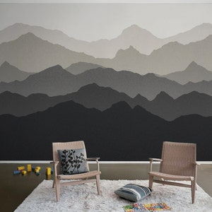 Paisaje de montaña escandinavo pelar y pegar Papel pintado escandinavo decoración del hogar decoración de la pared calcomanías de pared pegatina de pared tela reutilizable imagen 2